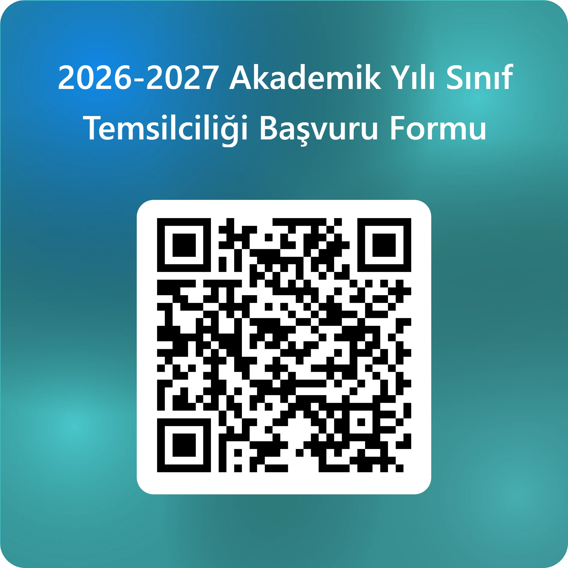 2026-2027 Sınıf Temsilciliği Başvuru QR Kodu
